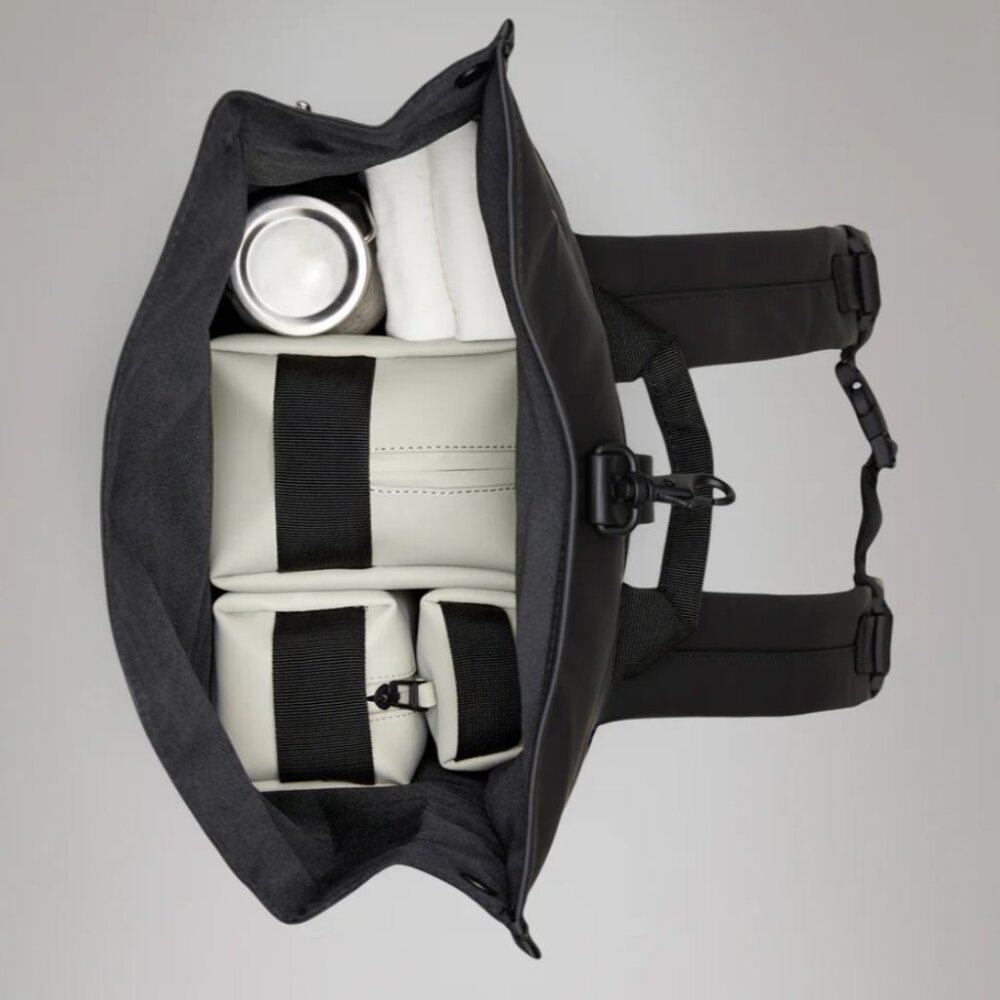 RAINS ROLLTOP RUCKSACK in BLACK with computer sleeve - Picture 6 of 6